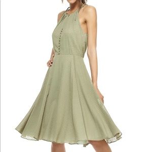Gal Meets Glam Lenore Shirred Neck A-Line Dress